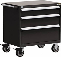 Rousseau Metal - 5 Drawer Steel Tool Roller Cabinet - 36" Wide x 37-1/2" High x 18" Deep, Ball Bearing Drawer Slides, Black - Caliber Tooling