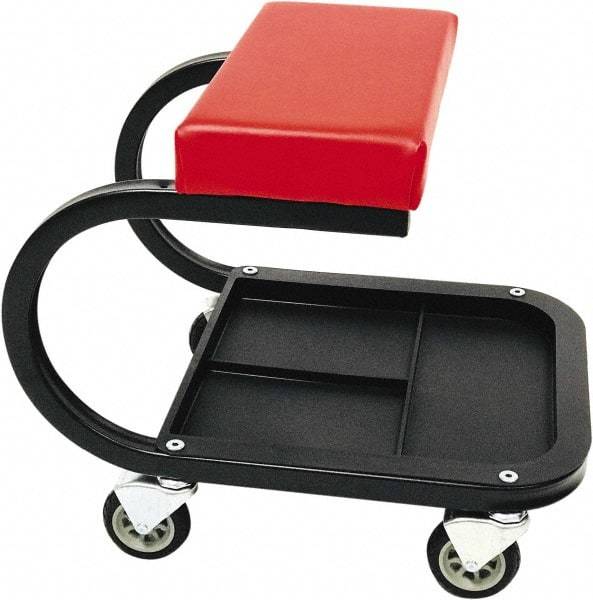 Whiteside - 440 Lb Capacity, 4 Wheel Creeper Seat with Tray - Steel, 15-1/2" Long x 19" High x 14" Wide - Caliber Tooling