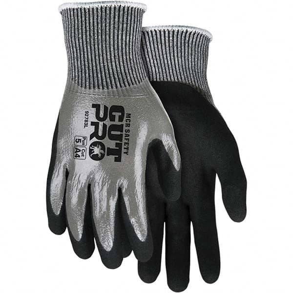 MCR Safety - Size XS, ANSI Cut Lvl A5, Puncture Lvl 4, Abrasion Lvl 4, Foam Nitrile Coated Cut & Puncture Resistant Gloves - Caliber Tooling