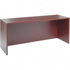 ALERA - 70.88" Long x 29.63" High x 23.63" Deep, Kneespace Credenza - Mahogany (Color), Woodgrain Laminate - Caliber Tooling