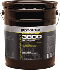 Rust-Oleum - 5 Gal Safety Orange Gloss Finish Acrylic Enamel Paint - 150 to 270 Sq Ft per Gal, Interior/Exterior, Direct to Metal - Caliber Tooling