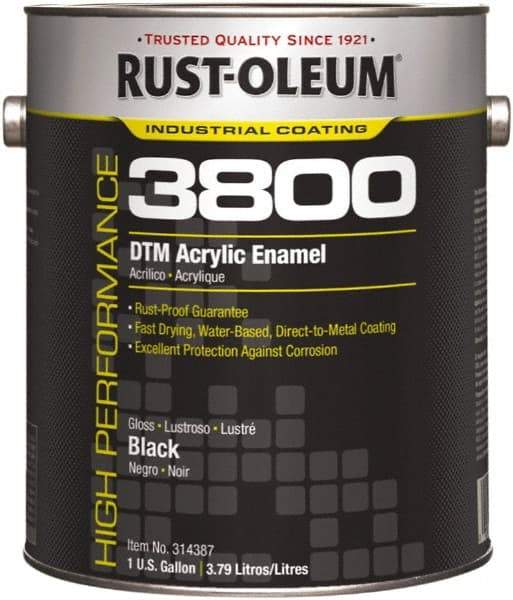 Rust-Oleum - 1 Gal Black Gloss Finish Acrylic Enamel Paint - 150 to 270 Sq Ft per Gal, Interior/Exterior, Direct to Metal - Caliber Tooling