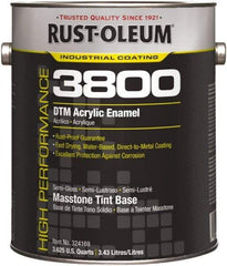 Rust-Oleum - 1 Gal Masstone Tint Base Semi Gloss Finish Acrylic Enamel Paint - 150 to 270 Sq Ft per Gal, Interior/Exterior, Direct to Metal - Caliber Tooling