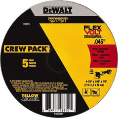 DeWALT - 4-1/2" Ceramic Cutoff Wheel - 0.045" Thick, 7/8" Arbor, 13,300 Max RPM, Use with Portable Tools - Caliber Tooling