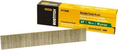 Stanley Bostitch - 18 Gauge 0.05" Shank Diam 3/4" Long Brad Nails for Power Nailers - Steel, Bright Finish, Ring Shank, Straight Stick Adhesive Collation, Brad Head, Chisel Point - Caliber Tooling