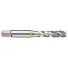 M20x2.5 6H 4-Flute Cobalt Yellow Ring Semi-Bottoming 40 degree Spiral Flute Tap-Bright - Caliber Tooling