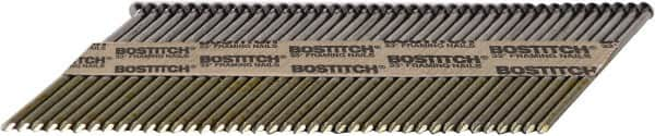 Stanley Bostitch - 11 Gauge 0.131" Shank Diam 3-1/4" Long Framing Nails for Power Nailers - Steel, Galvanized Finish, Smooth Shank, Angled Stick Paper Tape Collation, Round Head - Caliber Tooling