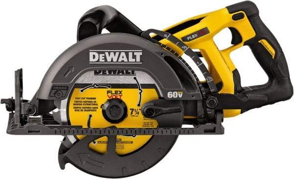 DeWALT - 60 Volt, 7-1/4" Blade, Cordless Circular Saw - 5,800 RPM, Lithium-Ion Batteries Not Included - Caliber Tooling