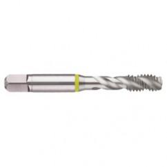 1/2-13 2B 3-Flute Cobalt Yellow Ring Semi-Bottoming 40 degree Spiral Flute Tap-Bright - Caliber Tooling