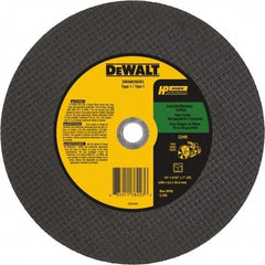 DeWALT - 16" 24 Grit Silicon Carbide Cutoff Wheel - 5/32" Thick, 1" Arbor, 4,700 Max RPM, Use with Chop Saws - Caliber Tooling