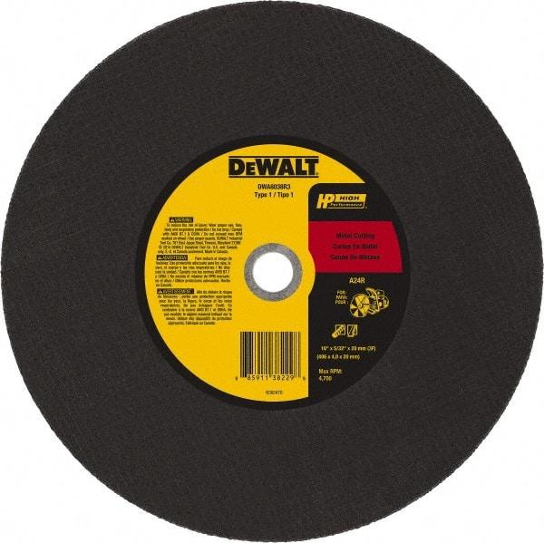 DeWALT - 16" 24 Grit Aluminum Oxide Cutoff Wheel - 5/32" Thick, 20mm Arbor, 4,700 Max RPM, Use with Chop Saws - Caliber Tooling