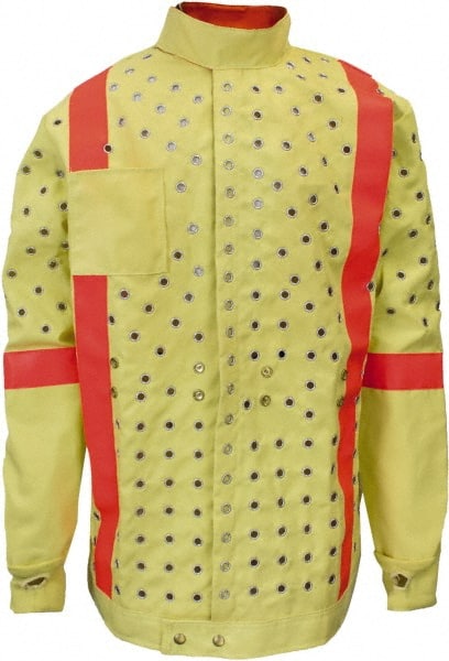 National Safety Apparel - Size L Yellow Cut Resistant & High Visibility Jacket - Exact Industrial Supply