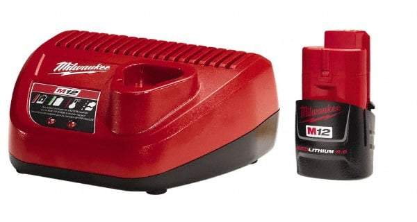 Milwaukee Tool - 12 Volt, 1 Battery Lithium-Ion Power Tool Charger - Battery Included - Caliber Tooling