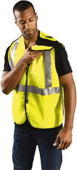 OccuNomix - Size M Flame Resistant/Retardant Yellow Solid Breakaway Vest - 36 to 38" Chest, ANSI 107-2015, ASTM F1506, ATPV=7.1 cal/Sq cm, NFPA 70E/HRC=1, Hook & Loop Closure, Polyester Blend - Caliber Tooling