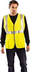 OccuNomix - Size 5XL Flame Resistant/Retardant Yellow Solid General Purpose Vest - 60 to 62" Chest, ANSI 107-2015, NFPA 2112, ASTM F1506, ATPV=8.6 cal/Sq cm, NFPA 70E/HRC=2, Hook & Loop Closure, 1 Pocket, Modacrylic/Aramid Blend - Caliber Tooling