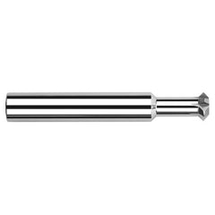 Double Angle Shank Cutters - 0.5000″ (1/2″) Cutter Diameter × 0.1870″ (3/16″) Width × 0.3120″ (5/16″) Neck Length Carbide Double Angle Shank Cutter, 6 Flutes - Exact Industrial Supply