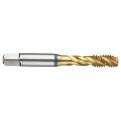 4-40 2B 3-Flute PM Cobalt Blue Ring Semi-Bottoming 40 degree Spiral Flute Tap-TiN - Caliber Tooling