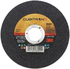 3M - 4-1/2" 60 Grit Ceramic Cutoff Wheel - 0.04" Thick, 7/8" Arbor, 13,300 Max RPM, Use with Angle Grinders - Caliber Tooling