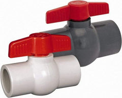 Hayward - 2" Pipe, Full Port, PVC Miniature Ball Valve - Inline - One Way Flow, FNPT Ends, Tee Handle, 150 WOG - Caliber Tooling