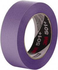 3M - 96mm Wide x 55 m Long Purple Crepe Paper Masking Tape - Series 501+, 33 In/Lb Tensile Strength - Caliber Tooling