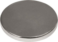 Mag-Mate - 1" Diam x 1/8" High Neodymium Rare Earth Magnet - 37.3 Lb Max Capacity, 180°F Max, Nickel Plated - Caliber Tooling