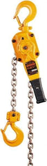 Harrington Hoist - 5,500 Lb Lifting Capacity, 15' Lift Height, Lever Hoist - Made from Chain, 81 Lb Avg Pull to Lift Rated Load, 1 Chain - Caliber Tooling