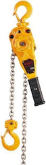 Harrington Hoist - 2,000 Lb Lifting Capacity, 15' Lift Height, Lever Hoist - Made from Chain, 72 Lb Avg Pull to Lift Rated Load, 1 Chain - Caliber Tooling