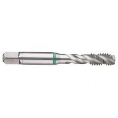 1/2-13 2B 3-Flute Cobalt Green Ring Semi-Bottoming 40 degree Spiral Flute Tap-Bright - Caliber Tooling