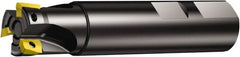 Sandvik Coromant - 1" Cut Diam, 10.0076mm Max Depth of Cut, 1" Shank Diam, 3-3/4" OAL, Indexable Square Shoulder Ramping End Mill - R390-11.. Inserts, Weldon Shank, 90° Lead Angle, Through Coolant, Series CoroMill 390 - Caliber Tooling