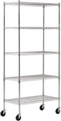 Sandusky Lee - 5 Shelf Wire Shelving Unit - 36" Wide x 18" Deep x 72" High, - Caliber Tooling