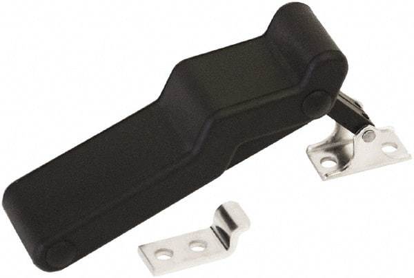 Made in USA - 3.83" Long x 1-1/4" Wide x 0.77" High, Draw Latch - Rubber, with Black Finish - Caliber Tooling