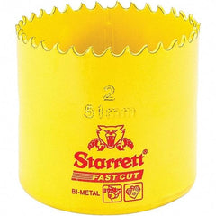 Starrett - 2" Diam, 1-5/8" Cutting Depth, Hole Saw - High Speed Steel Saw, Toothed Edge - Caliber Tooling