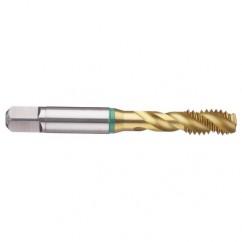 M4x0.70 6H 3-Flute Cobalt Green Ring Semi-Bottoming 40 degree Spiral Flute Tap-TiN - Caliber Tooling