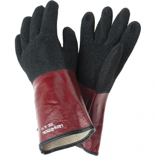 HexArmor - Chemical Resistant Gloves - GNTLET BLK/RED XL 1PR TEXTURD PVC CHEM RES GLV - Caliber Tooling