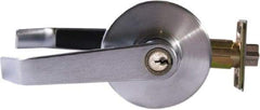 Arrow Lock - Entry Lever Lockset - 2-3/4" Back Set, Steel, Brushed Chrome Finish - Caliber Tooling