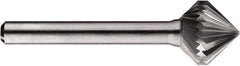 SGS Pro - 5/8" Cut Diam, 1/4" Shank Diam, Cone Head Single Cut Burr - Carbide, Point End, 5/8" LOC, 5/8" OAL - Caliber Tooling