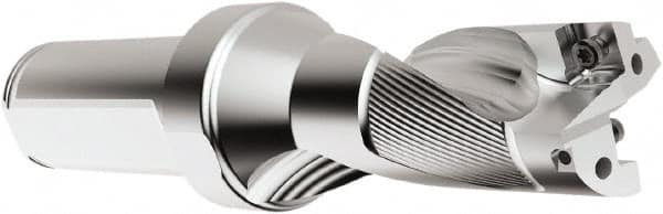 Seco - 1-1/2" Max Drill Depth, 2xD, 3/4" Diam, Indexable Insert Drill - 2 Inserts, 1" Shank Diam, Straight Shank - Caliber Tooling