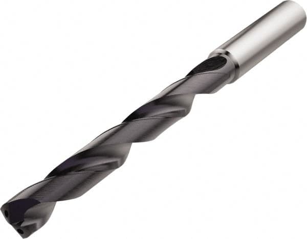 Seco - 5.5mm 140° Solid Carbide Jobber Drill - TiAlN Finish, Right Hand Cut, Spiral Flute, Straight Shank, 94mm OAL, Cone Relief Point - Caliber Tooling