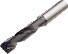 Screw Machine Length Drill Bit: 0.3594″ Dia, 140 °, Solid Carbide TiAlN Finish, Right Hand Cut, Spiral Flute, Straight-Cylindrical Shank, Series SD203A