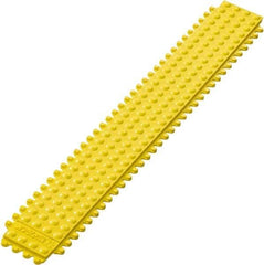 Notrax - 3' Long x 3" Wide x 5/8" Thick, Anti-Fatigue Modular Matting Tiles - Male, 4 Interlocking Sides, Yellow, For Dry Areas, Series 469 - Caliber Tooling