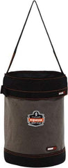 Ergodyne - 1 Pocket Gray & Black Canvas Tool Bucket - 12-1/2" Wide x 12-1/2" Deep x 17" High - Caliber Tooling