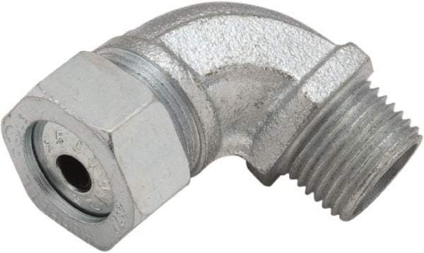 Hubbell-Raco - 1/2" Trade, Malleable Iron Angled Liquidtight Conduit Connector - Caliber Tooling