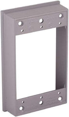 Hubbell-Raco - 1 Gang, 1" Knockouts, Aluminum Rectangle Device Box - 4-23/32" Overall Height x 1.031" Overall Depth, Weather Resistant - Caliber Tooling