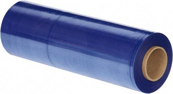 Made in USA - 18" x 1,500' 100 Gauge Blue UVI Hand Stretch Film - Caliber Tooling