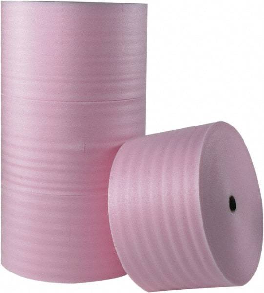 Made in USA - 250' Long x 6" Wide x 1/4" Thick, Polyethylene Foam - Pink - Caliber Tooling