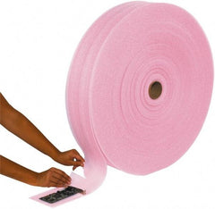 Made in USA - 6,600" Long x 12" Wide, Antistatic Foam Roll - Pink, Standard Grade - Caliber Tooling