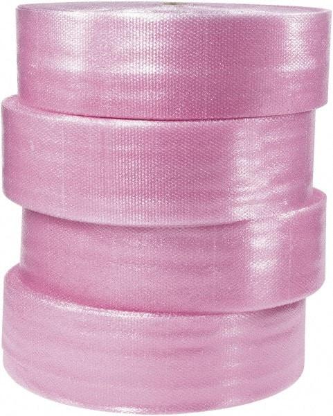 Made in USA - 9,000" Long x 12" Wide, Antistatic Bubble Roll - Pink, Standard Grade - Caliber Tooling