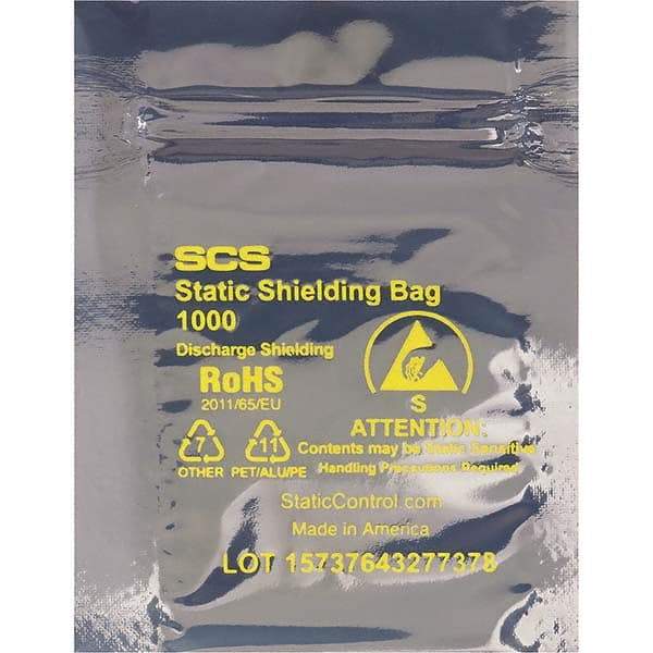 Made in USA - 20" Long x 15" Wide, 3.1 mil Thick, Self Seal Static Shield Bag - Transparent, Metal-In, Standard Grade - Caliber Tooling