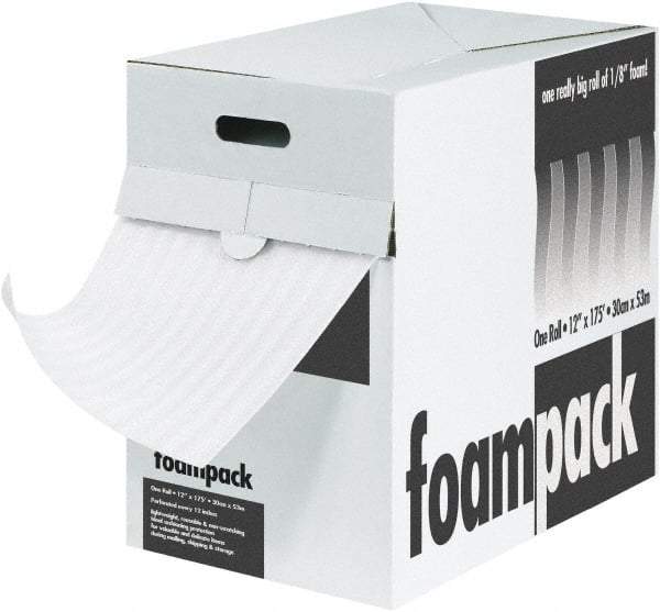 Made in USA - 85' Long x 24" Wide x 1/4" Thick, Polyethylene Foam - White - Caliber Tooling