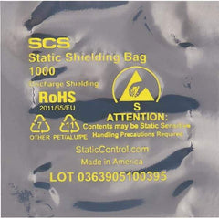 Made in USA - 6" Long x 4" Wide, 3.1 mil Thick, Open Top Static Shield Bag - Transparent, Metal-In, Standard Grade - Caliber Tooling